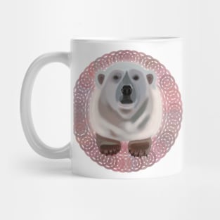 Polar Bear on circular pattern Mug